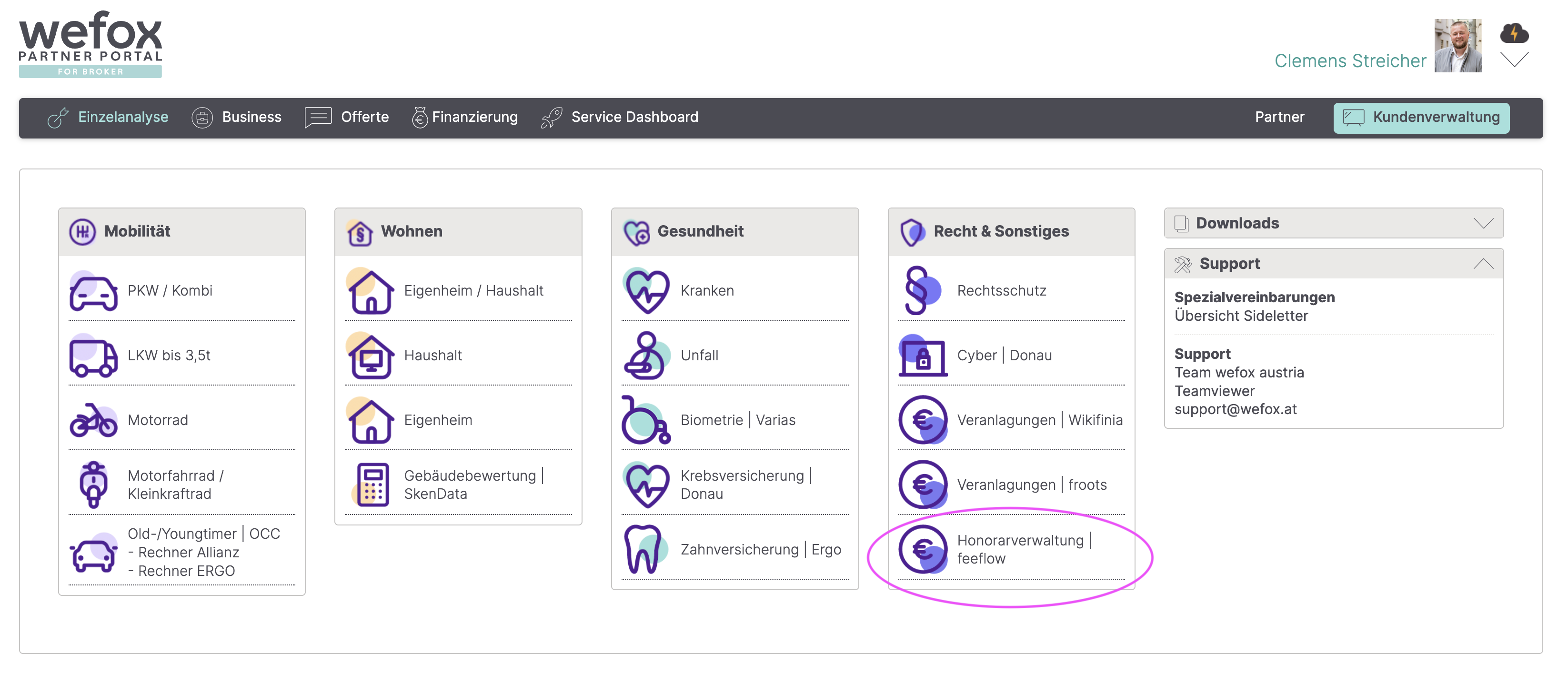 wefox Partnerportal Login